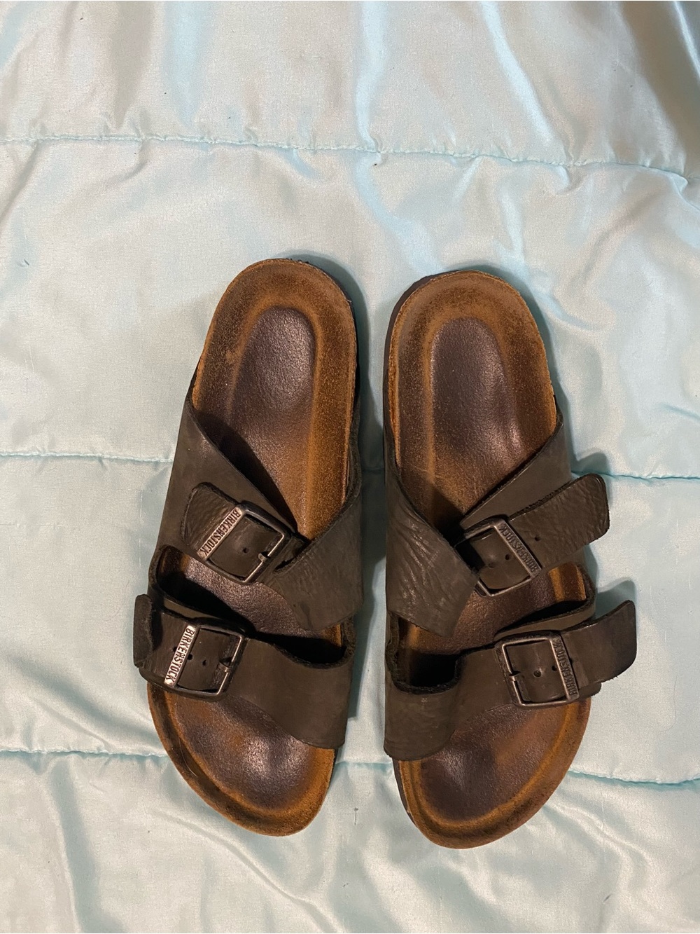 Birkenstock Two-Strap Slide Sandals - Dark Brown